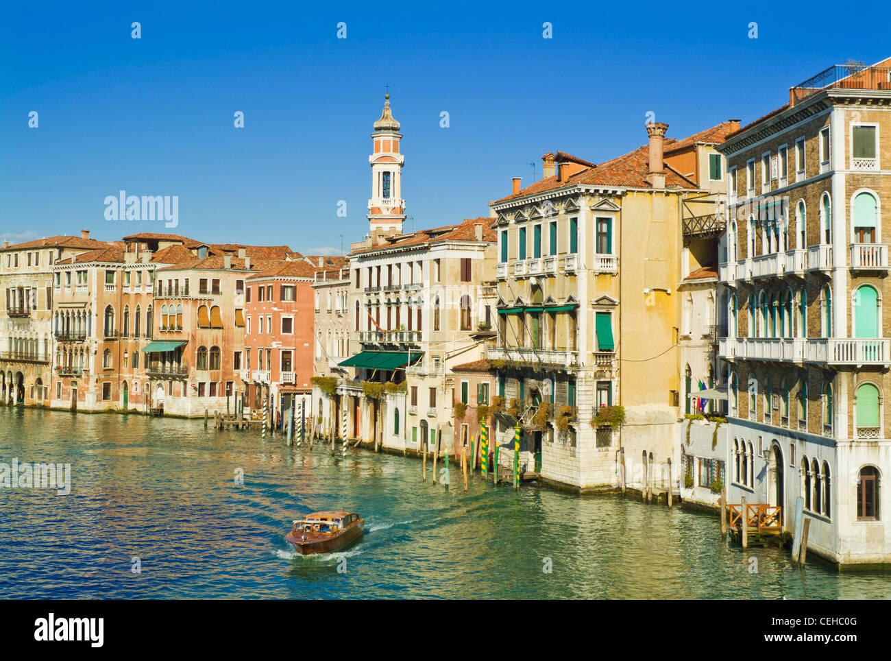 Vaporetto on the Venice Grand Canal Venice italy eu europe Stock Photo