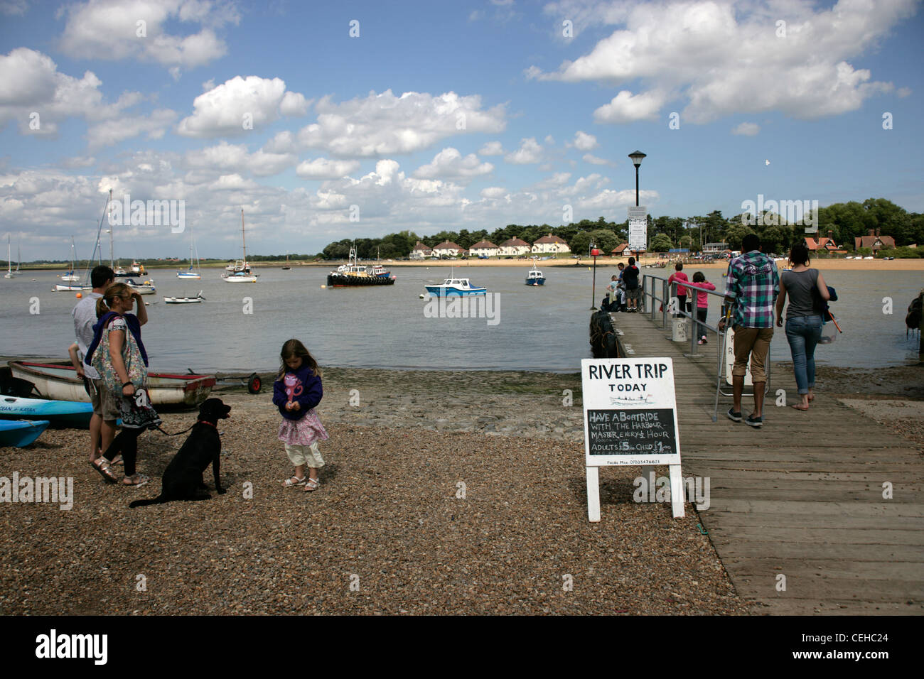 Waiting for the Felixstowe Ferry, Felixstowe, Suffolk, UK Stock Photo