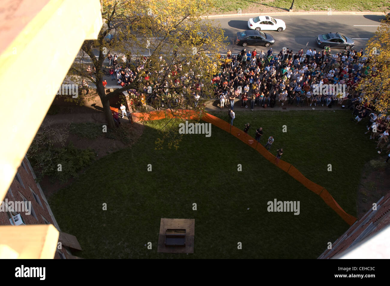 MIT's Baker House dormitory held their annual Piano Drop on April 24