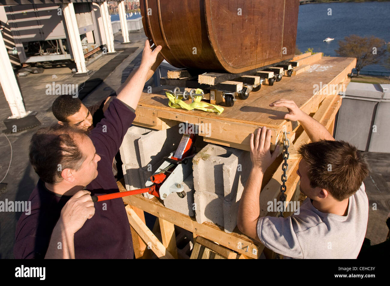 (left to right) Howard Kellogg, Baker House Manager Jon Nolan, and