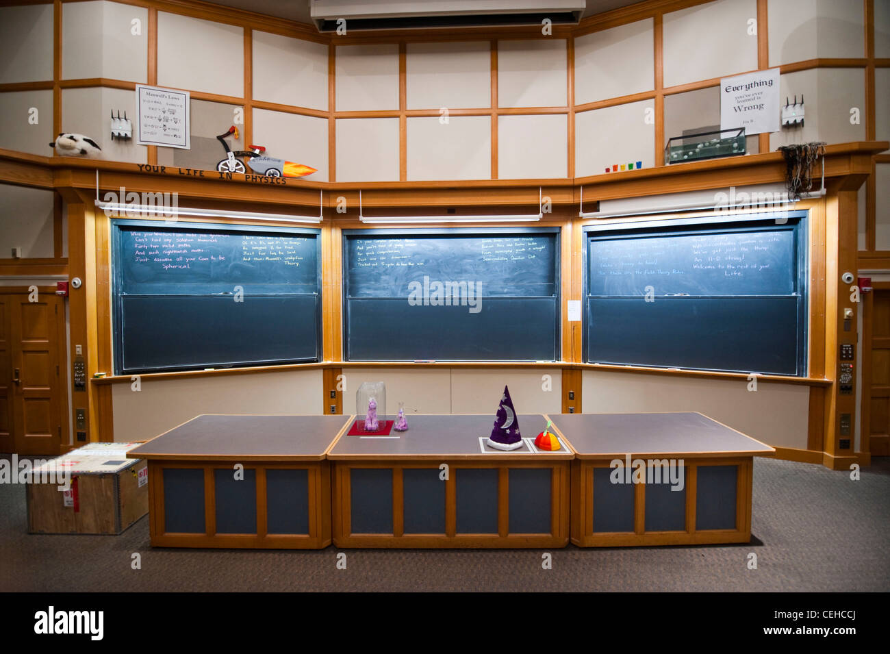 For the last day of classes, hackers decorated the 6-120 lecture hall (home of the class 8. Stock Photo