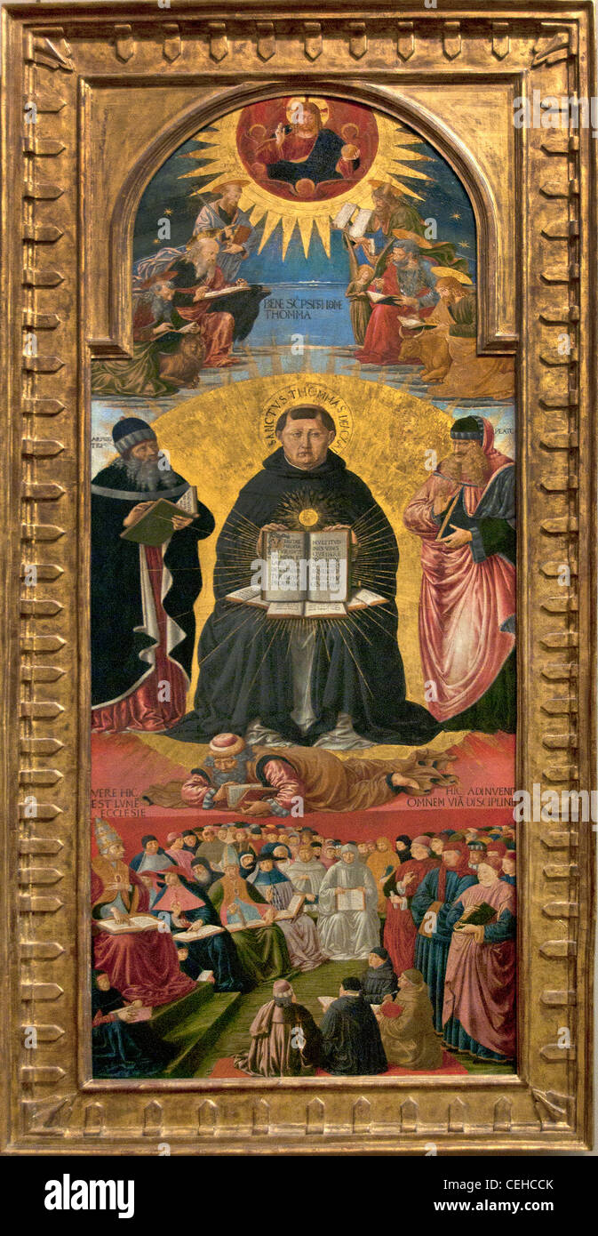 The Triumph of St. Thomas - Le Tromphe de saint Thomas, 1470, GOZZOLI Benozzo, d,i Lesi di Sandro, Italy, Italian, Stock Photo