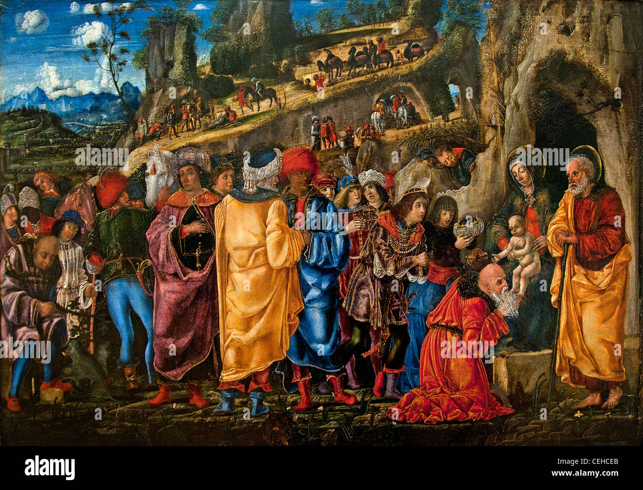 L'Adoration des Mages, 1511, gravure sur bois, feuille : 11 1/2 x 8 5/8 in. (29,2 x 21,9 cm
