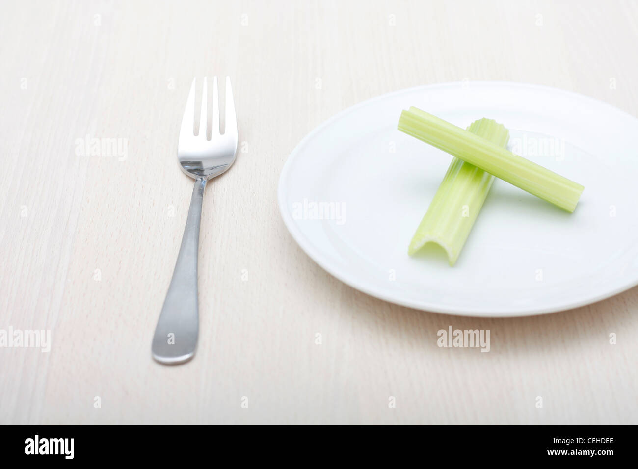 Diet consisting of celery Stock Photo