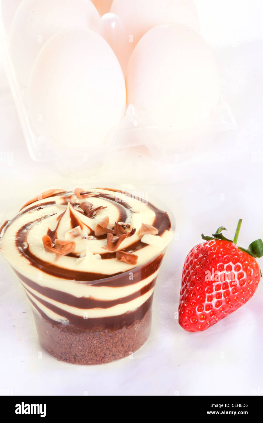cheescake strawberry duck egg Stock Photo Alamy