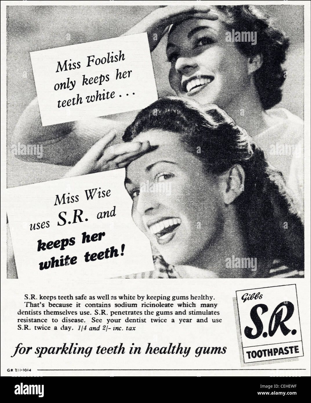 Original advertisement in 1940s magazine advertising GIBBS S.R