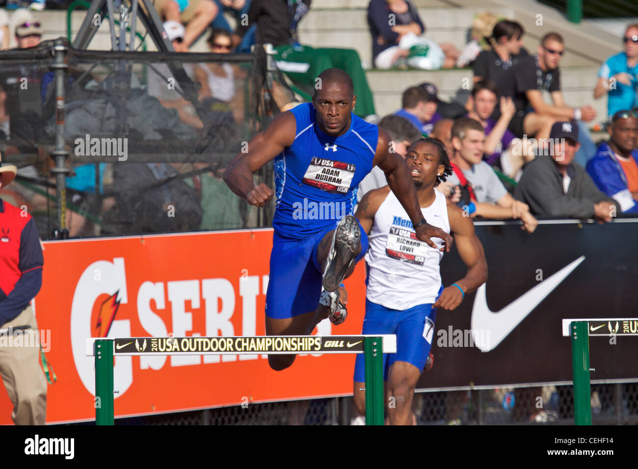 Adam Durham 400 meter hurdles USATF nationals Hayward Field Eugene