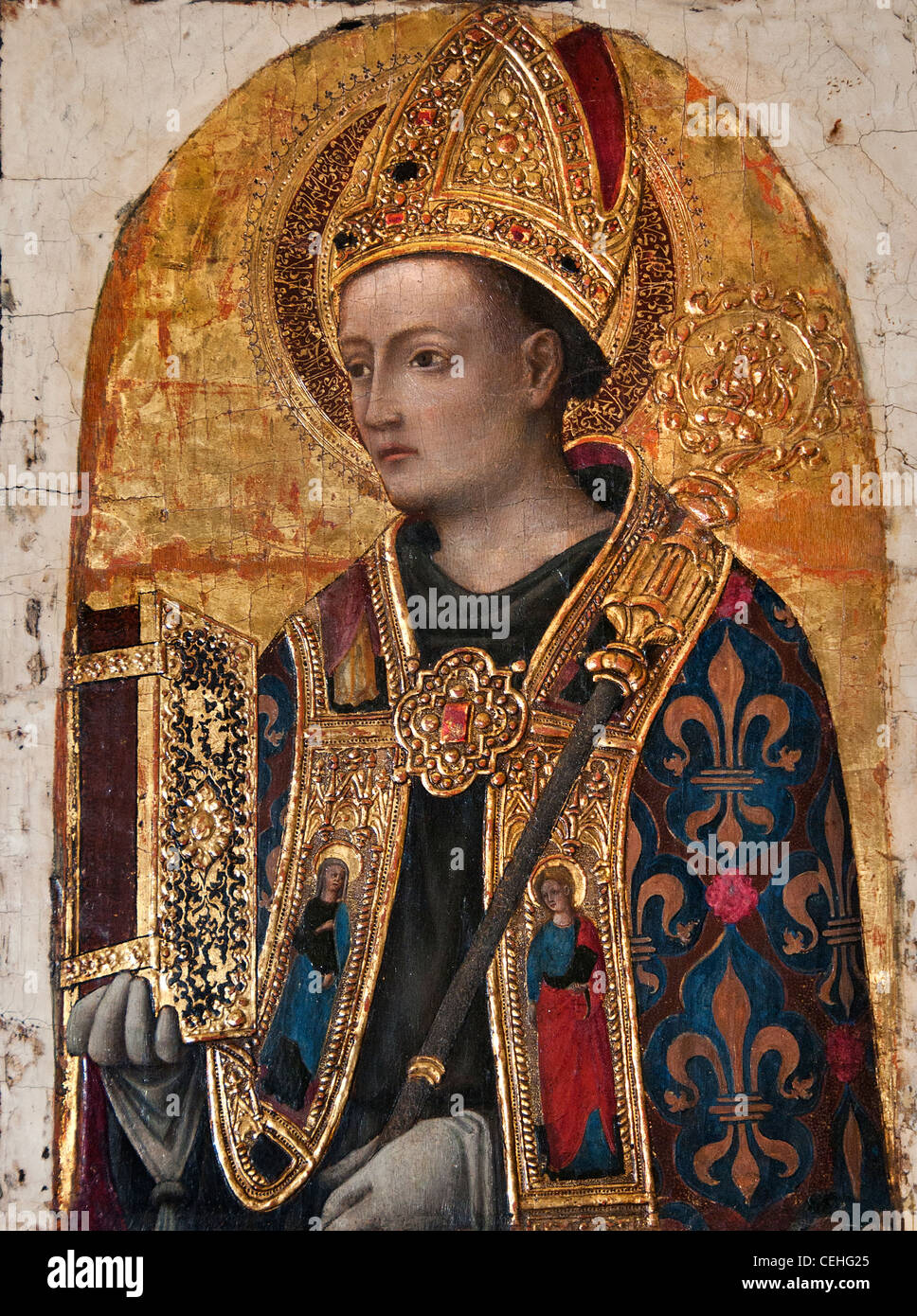 Anotonio Vivarini Saint Louis de Toulouse 1450 Italian painting museum Stock Photo