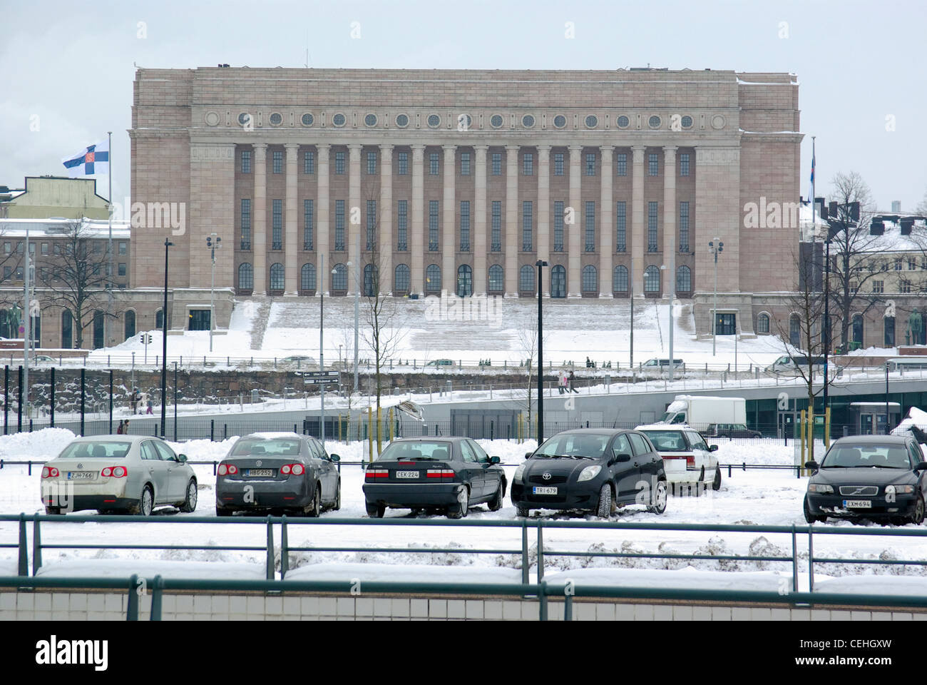 Finland. Helsinki. The building of the Parliament of Finland Stock ...