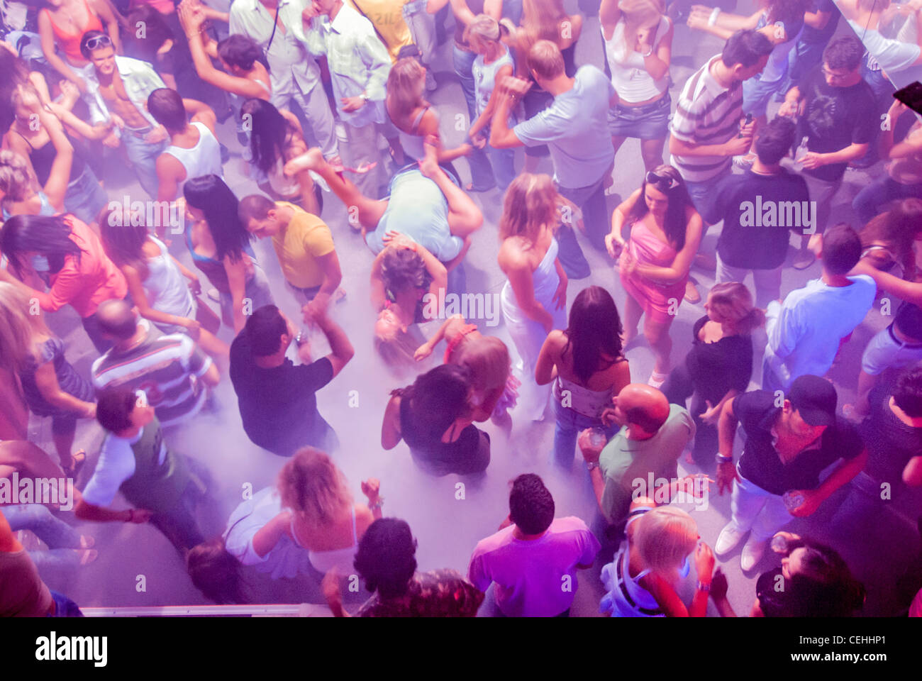 Young people at Club Essential nightclub, Riga, Latvia Stock Photo