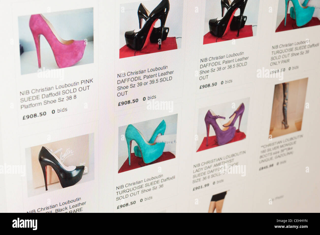 Women's shoes for sale on eBay Stock Photo