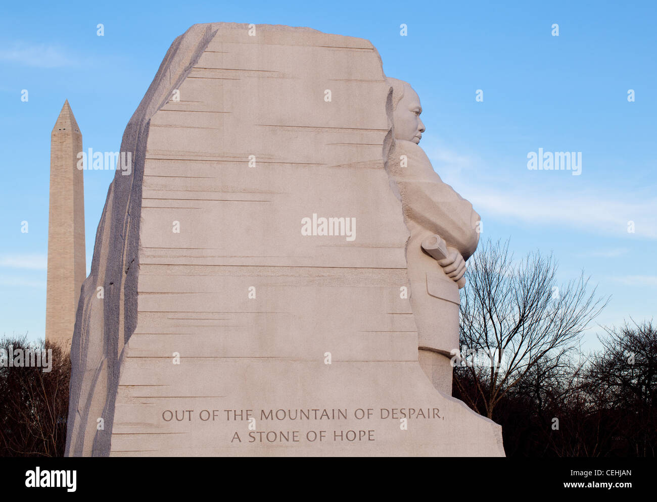Washington, DC - February 13: Monument to Dr Martin Luther King on February 13, 2012. Government agreed on Feb 12 to change the Drum Major words on the statue Stock Photo