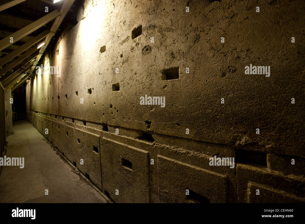 The Western Stone in the underground Western Wall Tunnels Old City