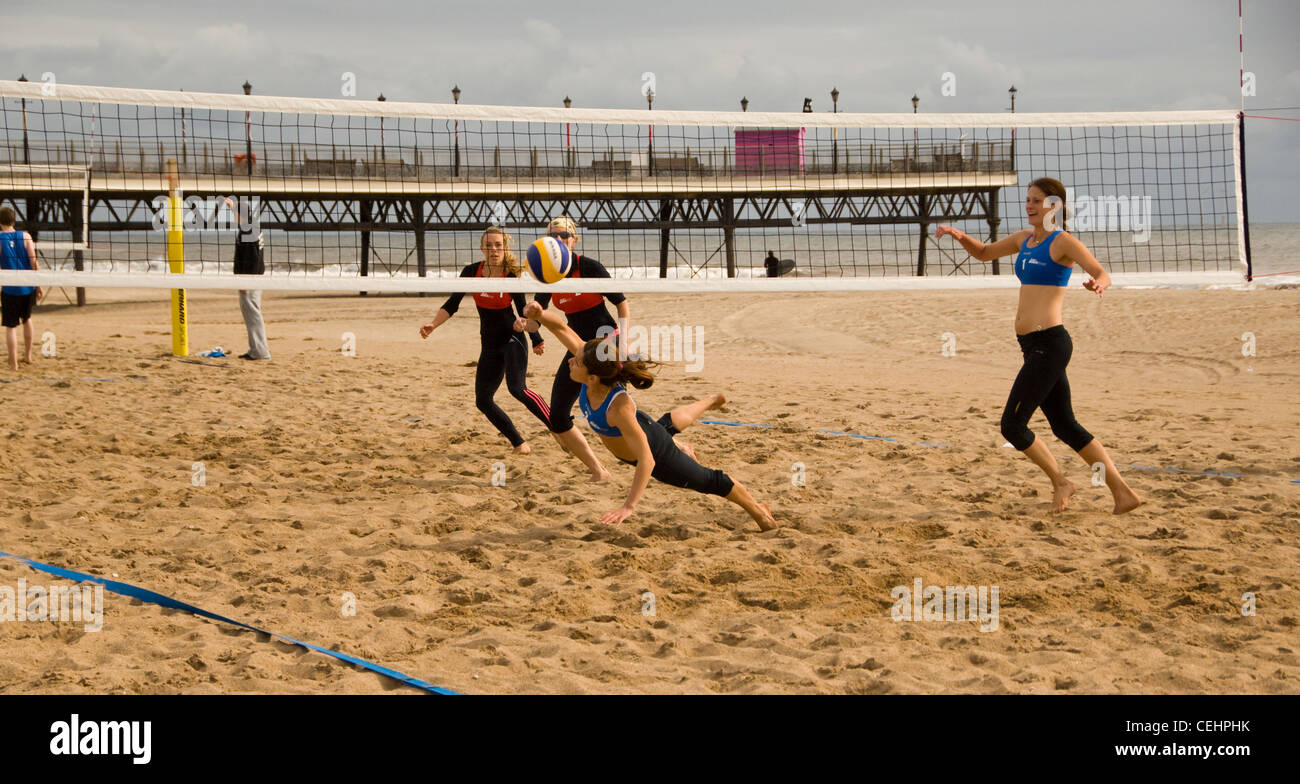 Beach Volleyball Skegness Stock Photo