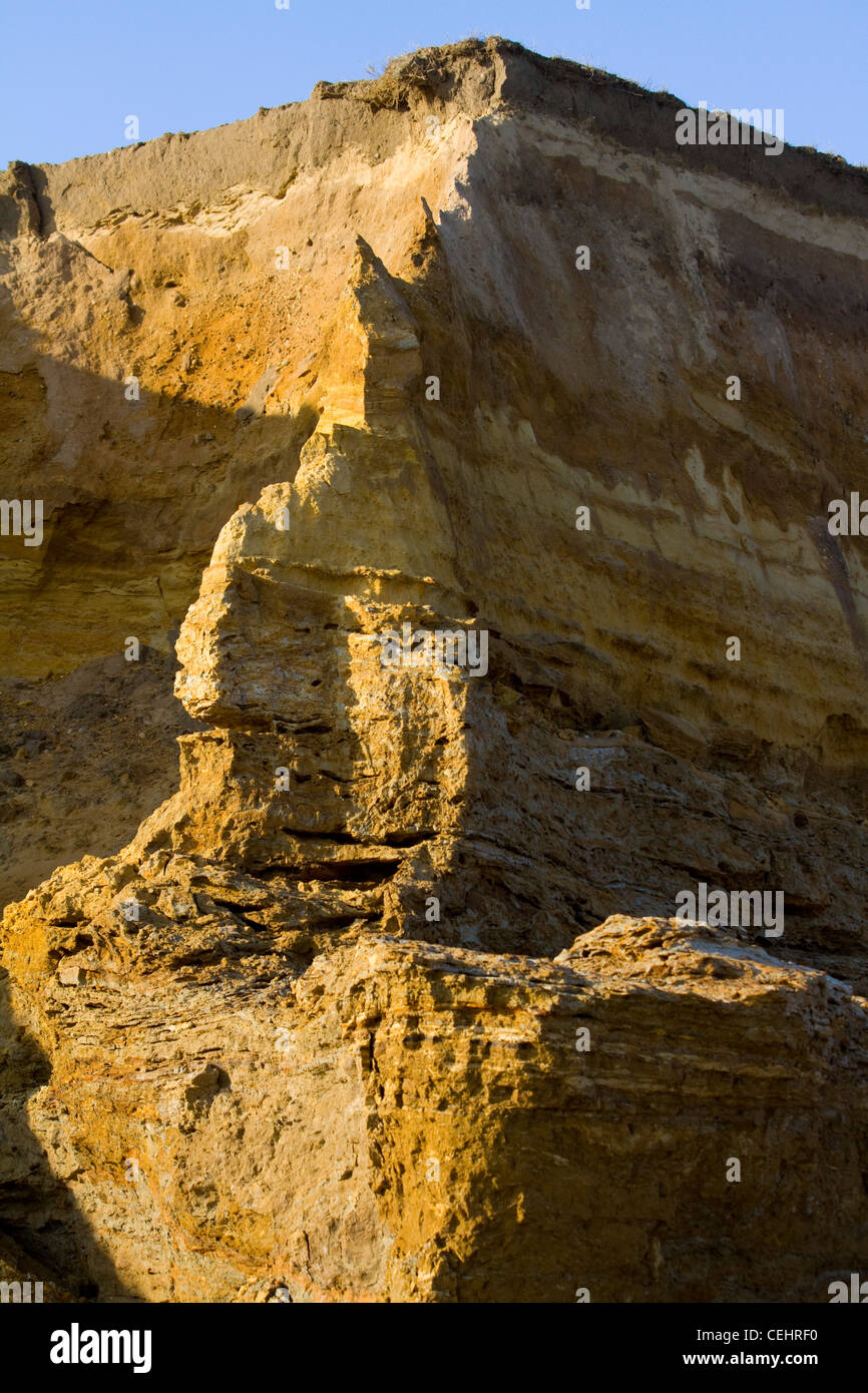Fragile mudstone creates patterns and shapes in the cliffs as they ...