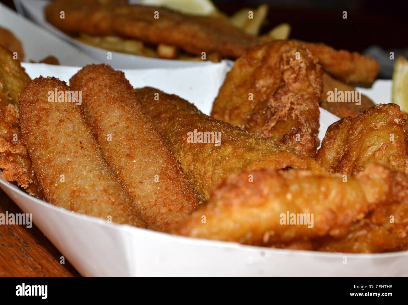 fish and chips, calamari, Chiko Roll, potato scallop, lemon fried