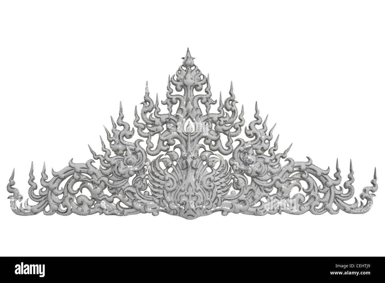 Traditional Thai style molding art at Wat Rong Khun temple in Chiang Rai, Thailand Stock Photo