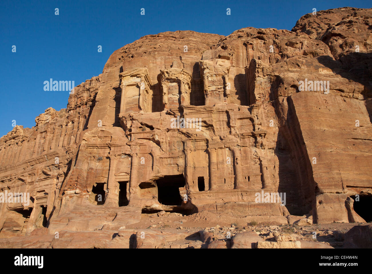 Ruins of Corinthian Tomb in Petra, Jordan Stock Photo