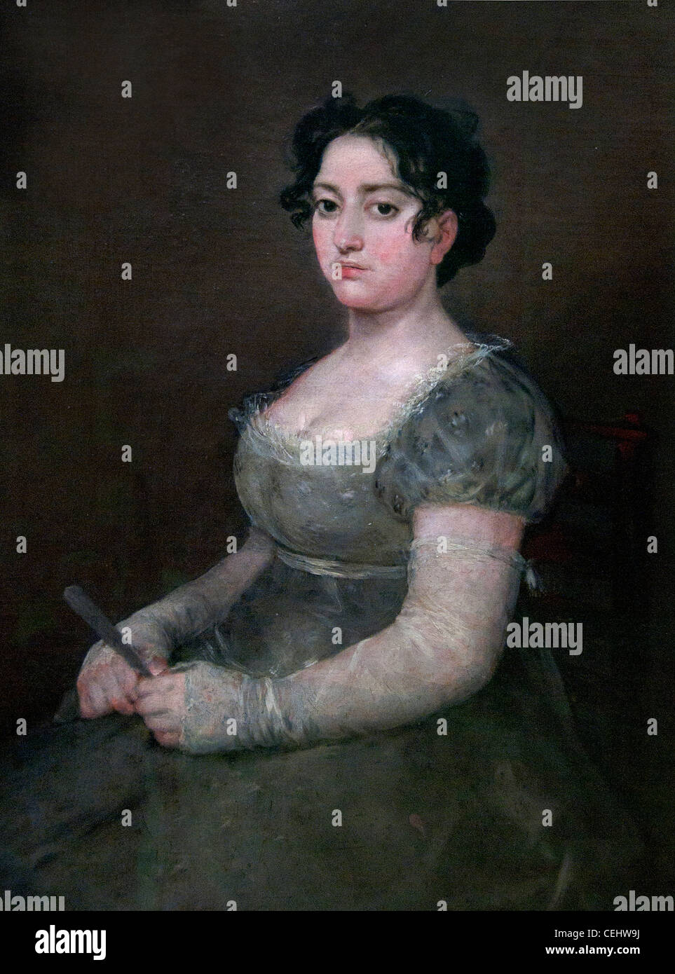The Lady with a Fan Francisco Jose de Goya y Lucientes1746 - 1828 Spain Spanish Stock Photo