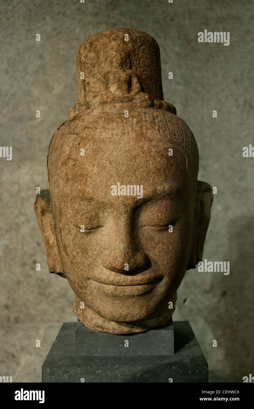 Bodhisattva Lokesvara Preah Khan Svay - Kompong Thom 13 Century Cambodia Bayon style Stock Photo