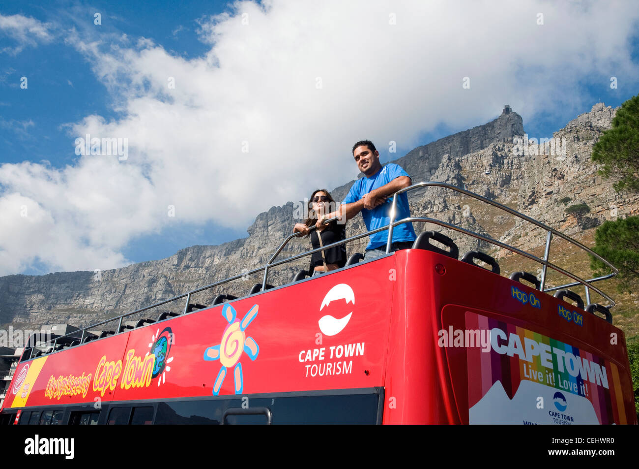 Cape Town Tour Bus. Cape Town,Western Cape Province. Stock Photo