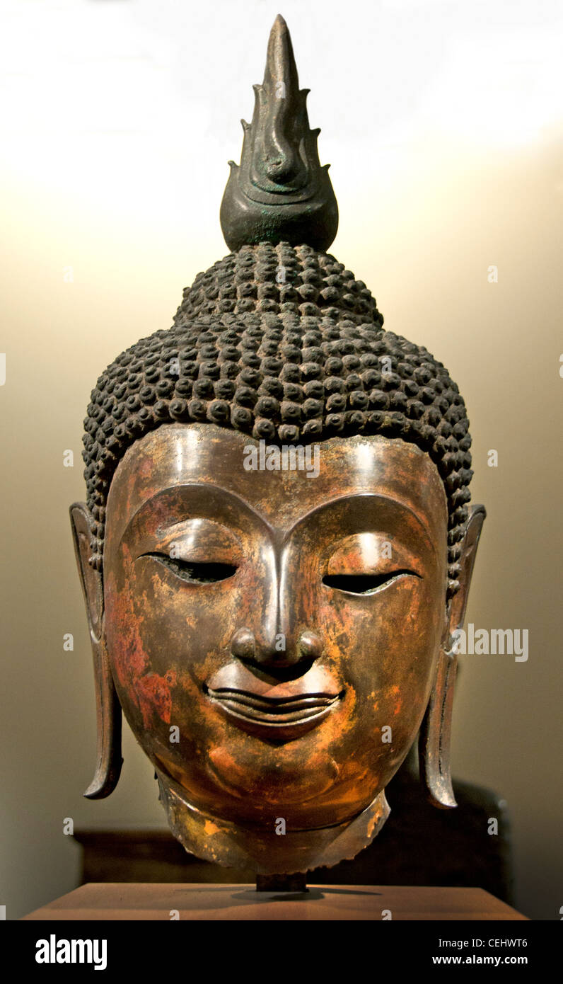 Buddha art Sukhothai 15 Century Thai Thailand bronze Stock Photo Alamy