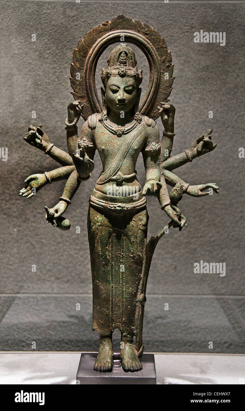 Bodhisattva, Avalokitesvara Central Java 8th - 9th century, bronze Indonesia Stock Photo