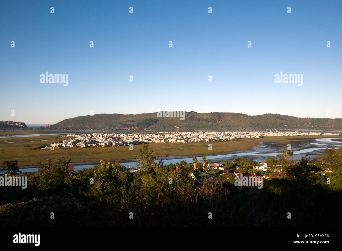 Aerial view of Knysna,Garden Route, Western Cape Province Stock Photo