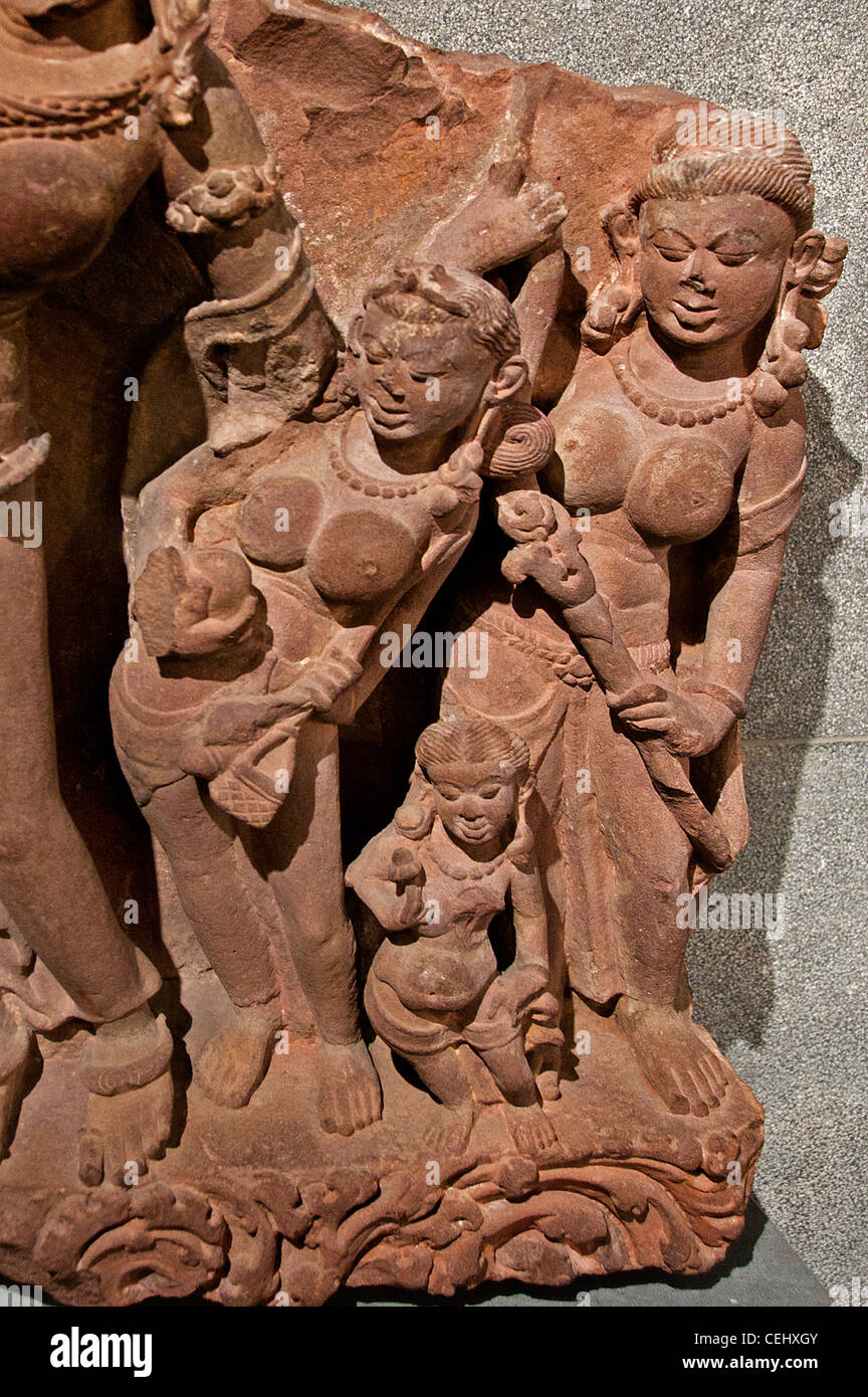 River god detail Yamuna India Madhya Pradesh and Rajasthan 8th-9th century Stock Photo