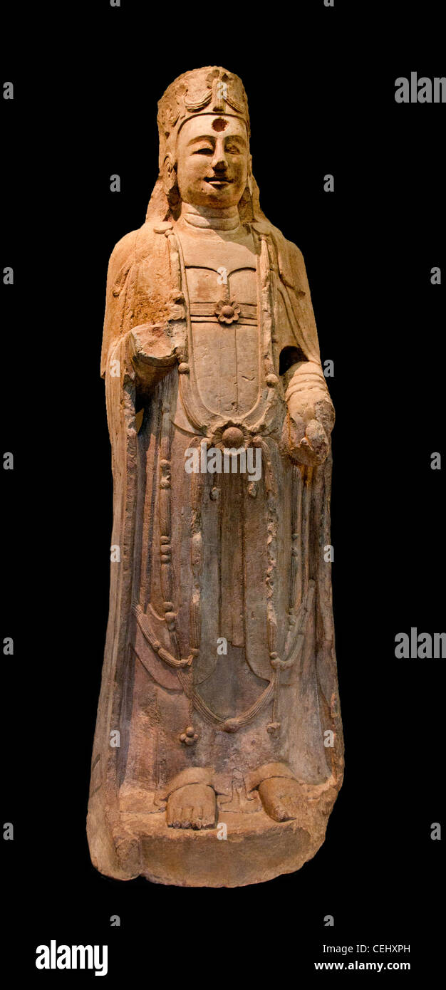 Monumental Bodhisattva Northern Qi Dynasty 6 century China Stock Photo