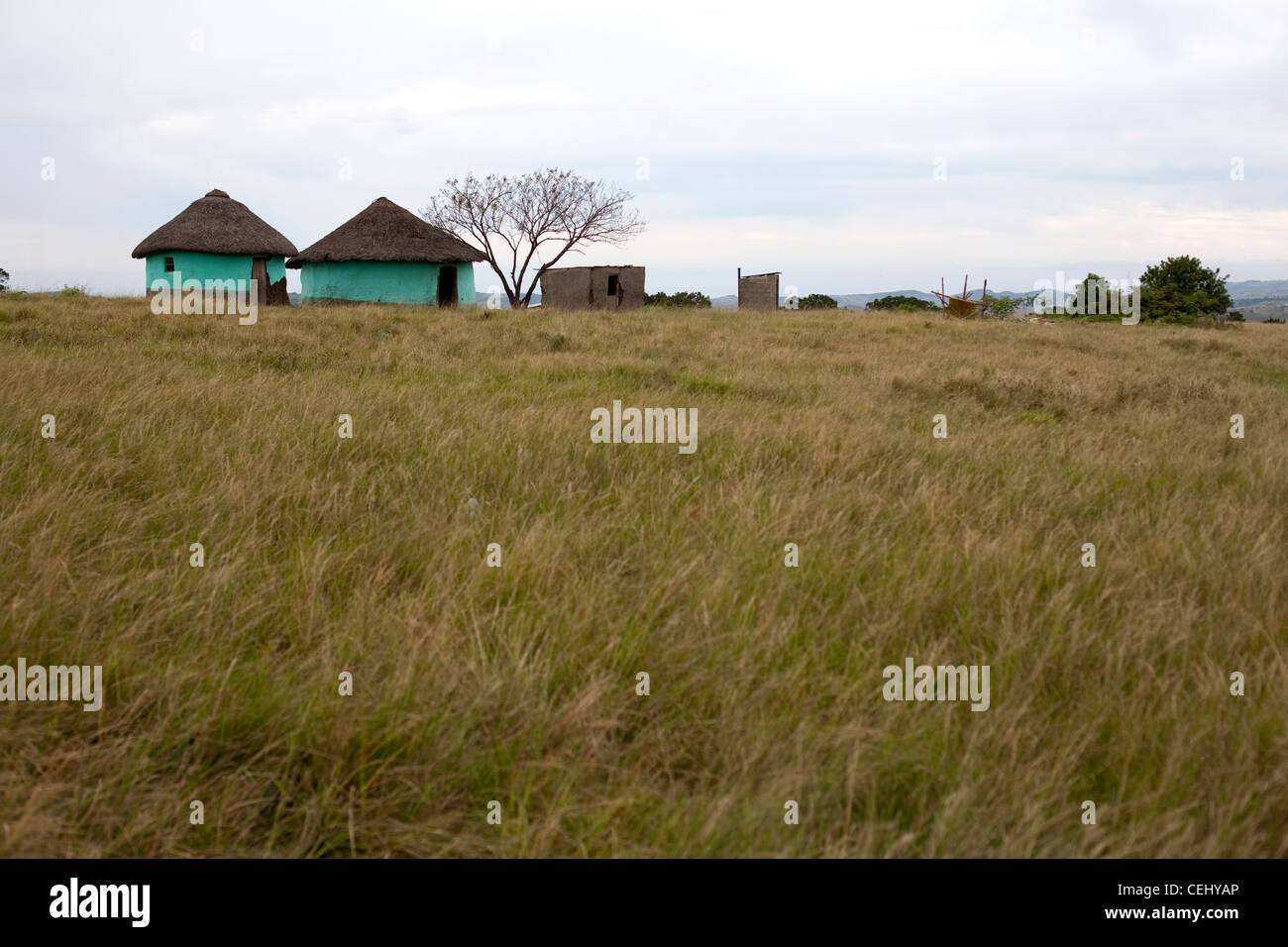 Huts near Port Saint Johns,Eastern Cape Stock Photo