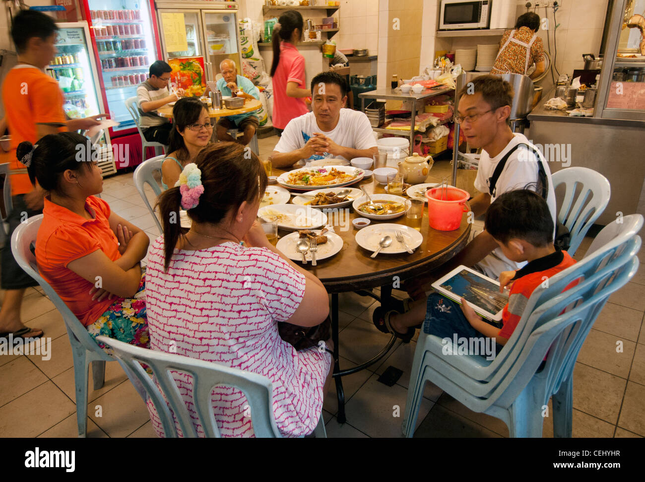 Chinese new Year feast in restaurant, Ipoh, Malaysia Stock Photo