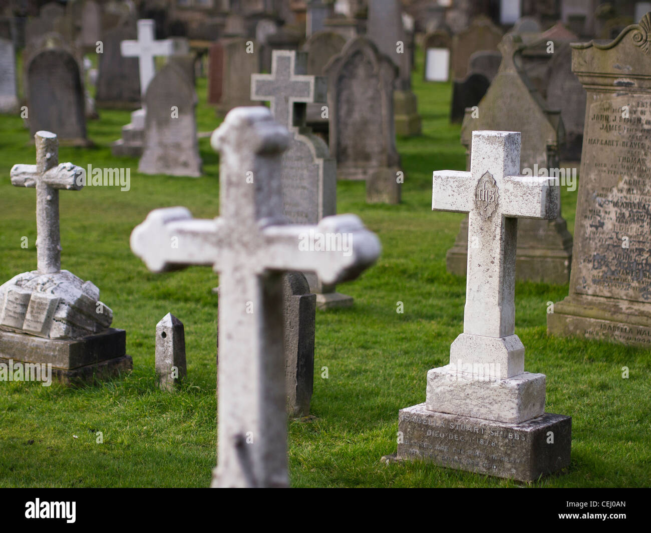 Scottish cemetery graveyard headstones hires stock photography and