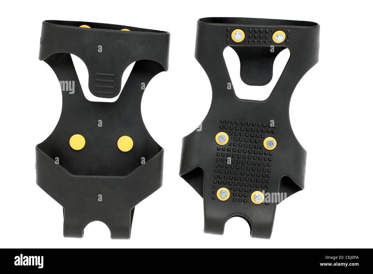 Six studded rubber over shoe ice grips Stock Photo
