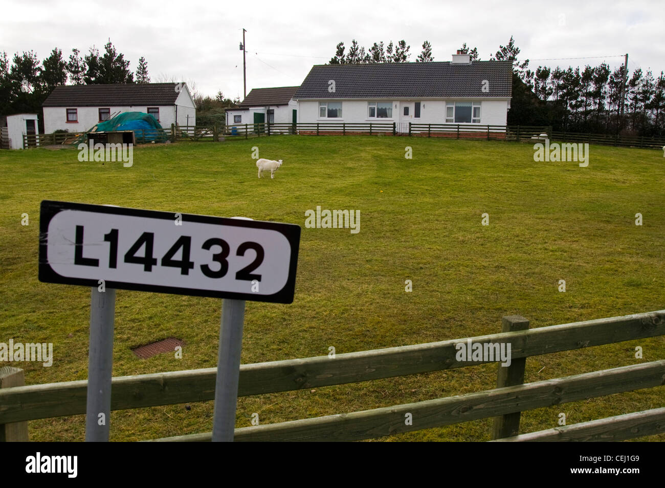 Minor road or postcode sign in rural Ireland Stock Photo - Alamy
