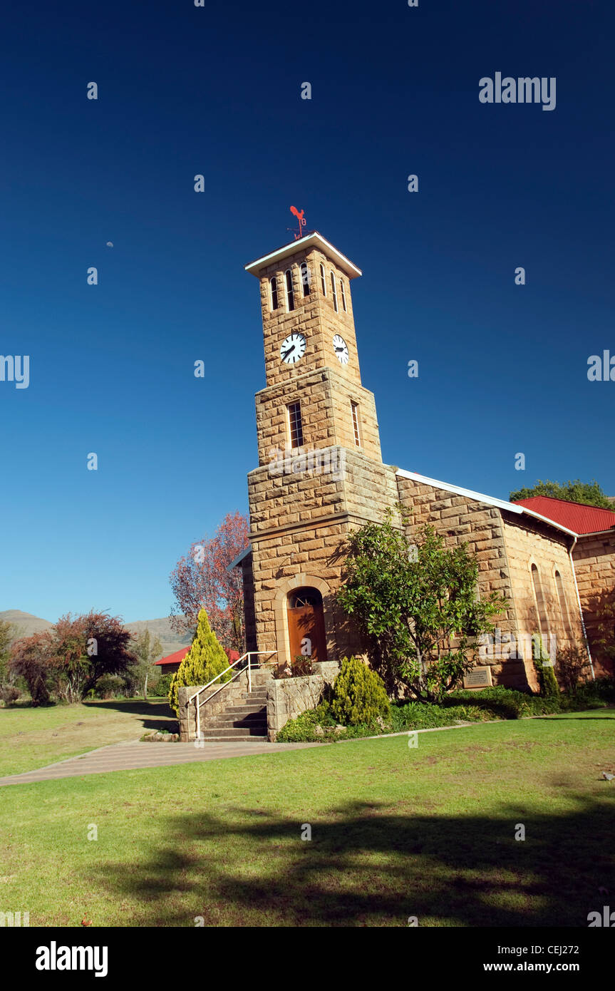 Sandstone Dutch Reformed Church in Clarens,Eastern Free State Province Stock Photo