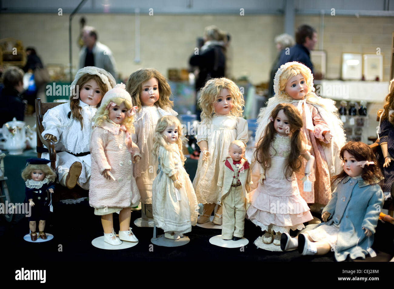 Vintage / Antique Dolls at Ardingly Antiques Fair Stock Photo