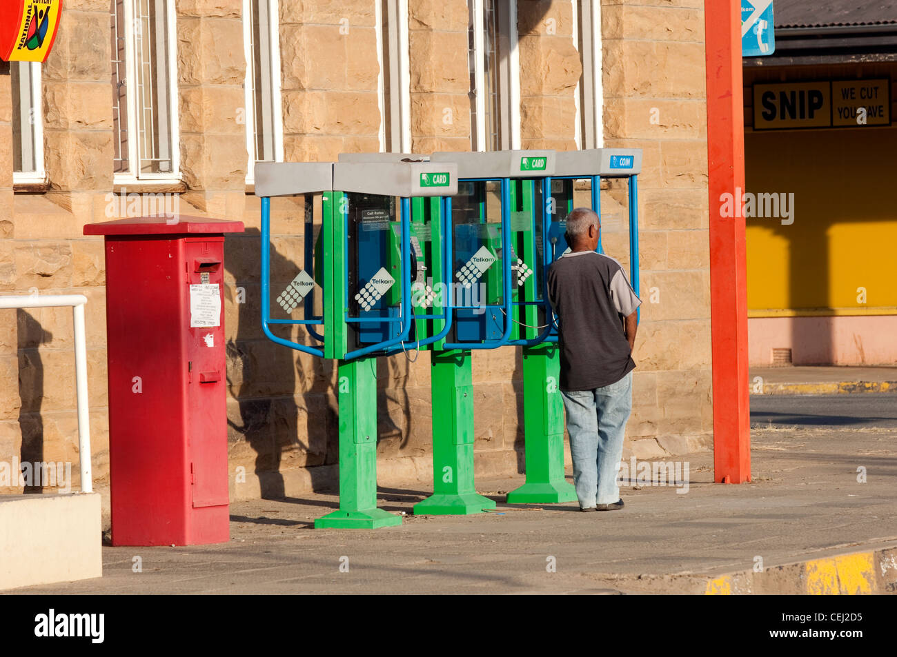 Public phone booths,Clocolan,Eastern Free State Province Stock Photo
