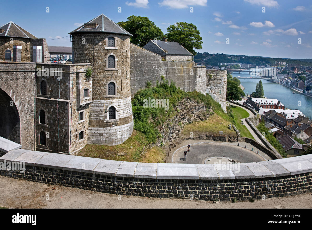 The Citadel / Castle of Namur along the river Meuse, Belgium Stock Photo