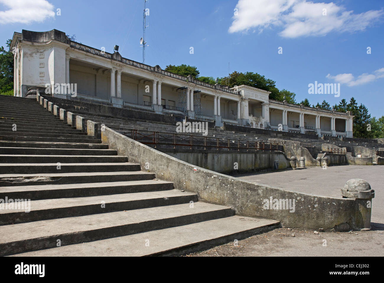 The stade des jeux at the Citadel / Castle of Namur along the river Meuse, Belgium Stock Photo