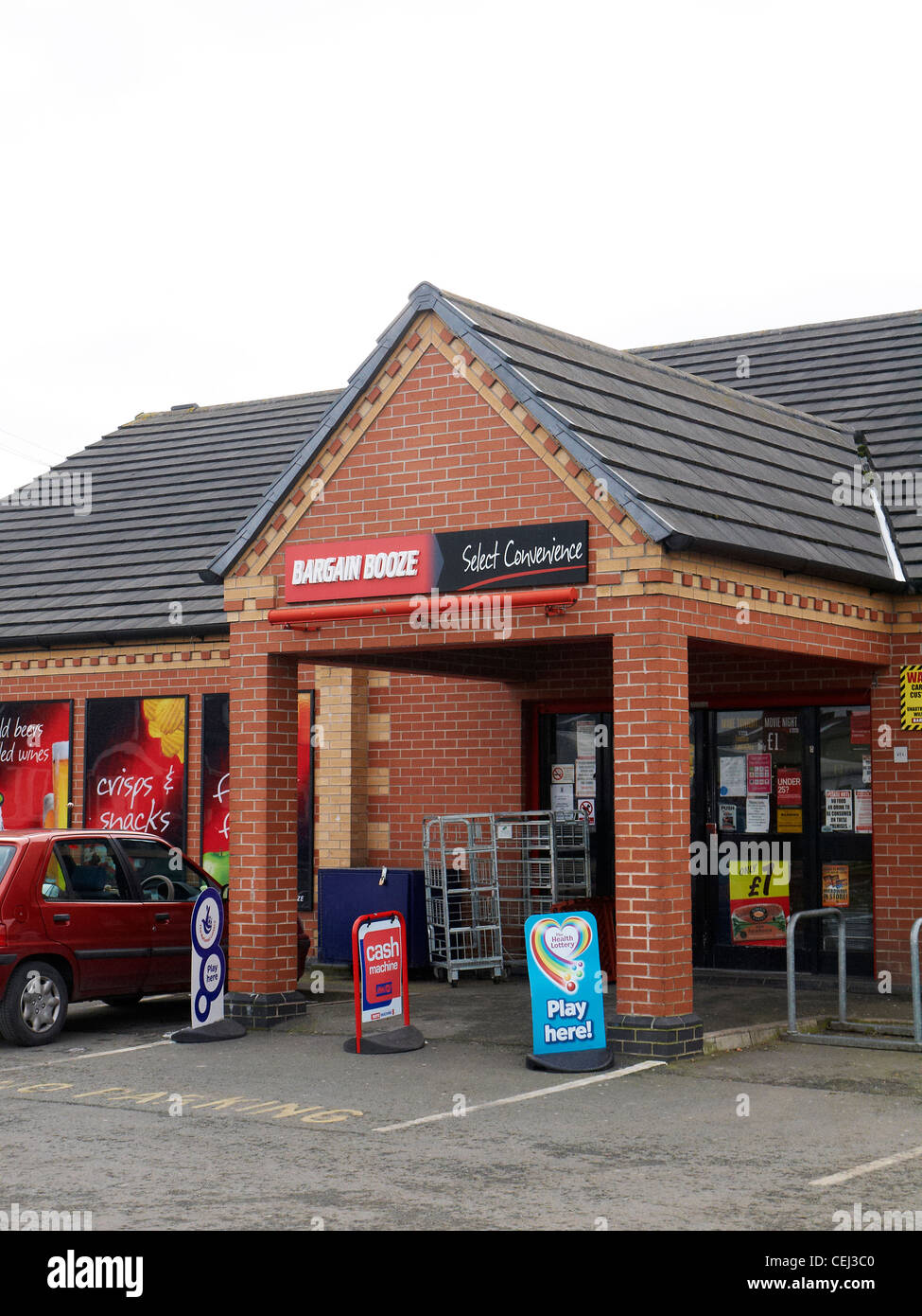 Entrance to Bargain Booze shop in Sandbach Cheshire UK Stock Photo