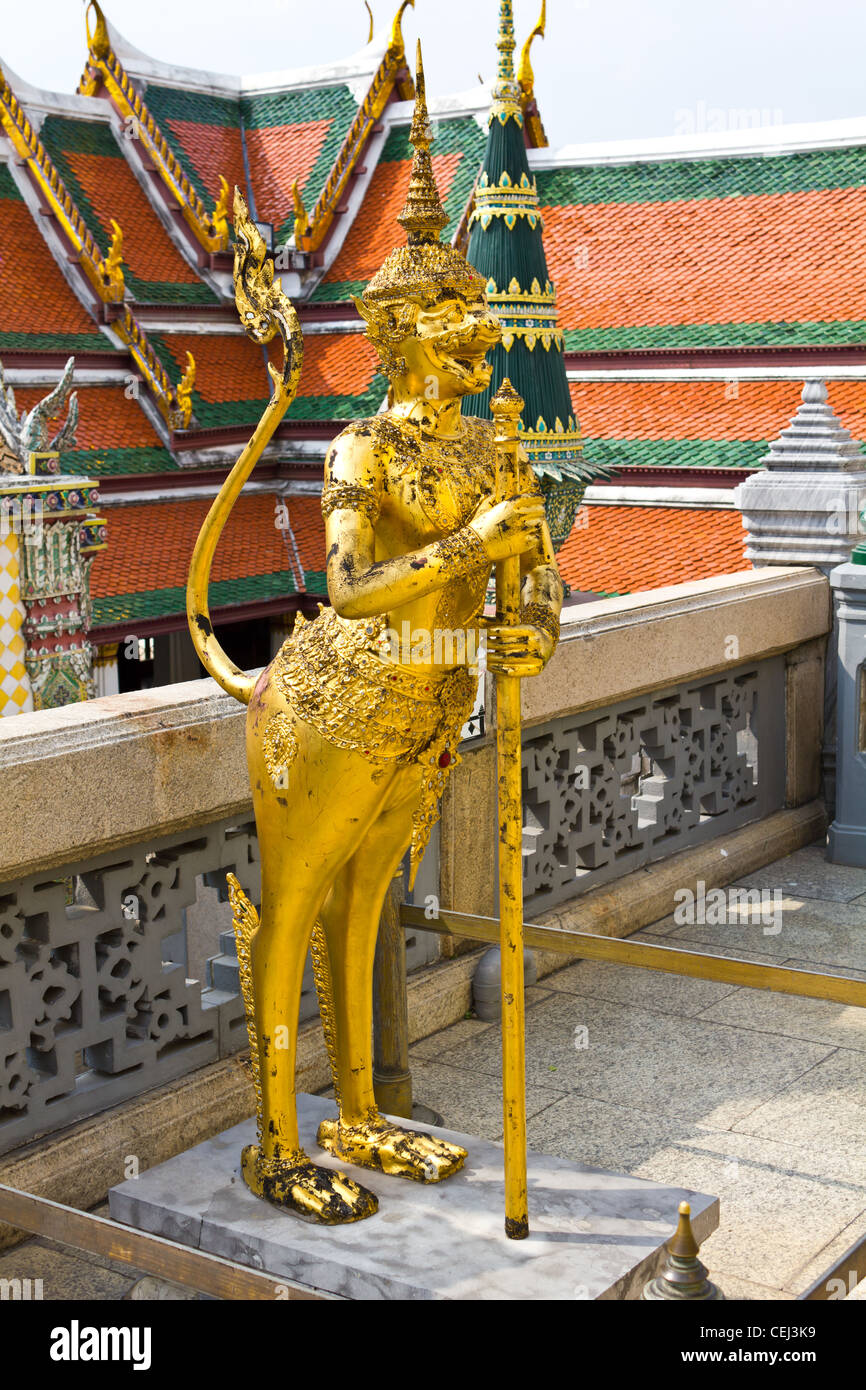 kinaree, a mythology figure, is watching the temple in the Grand Palace Bangkok Thailand Stock Photo