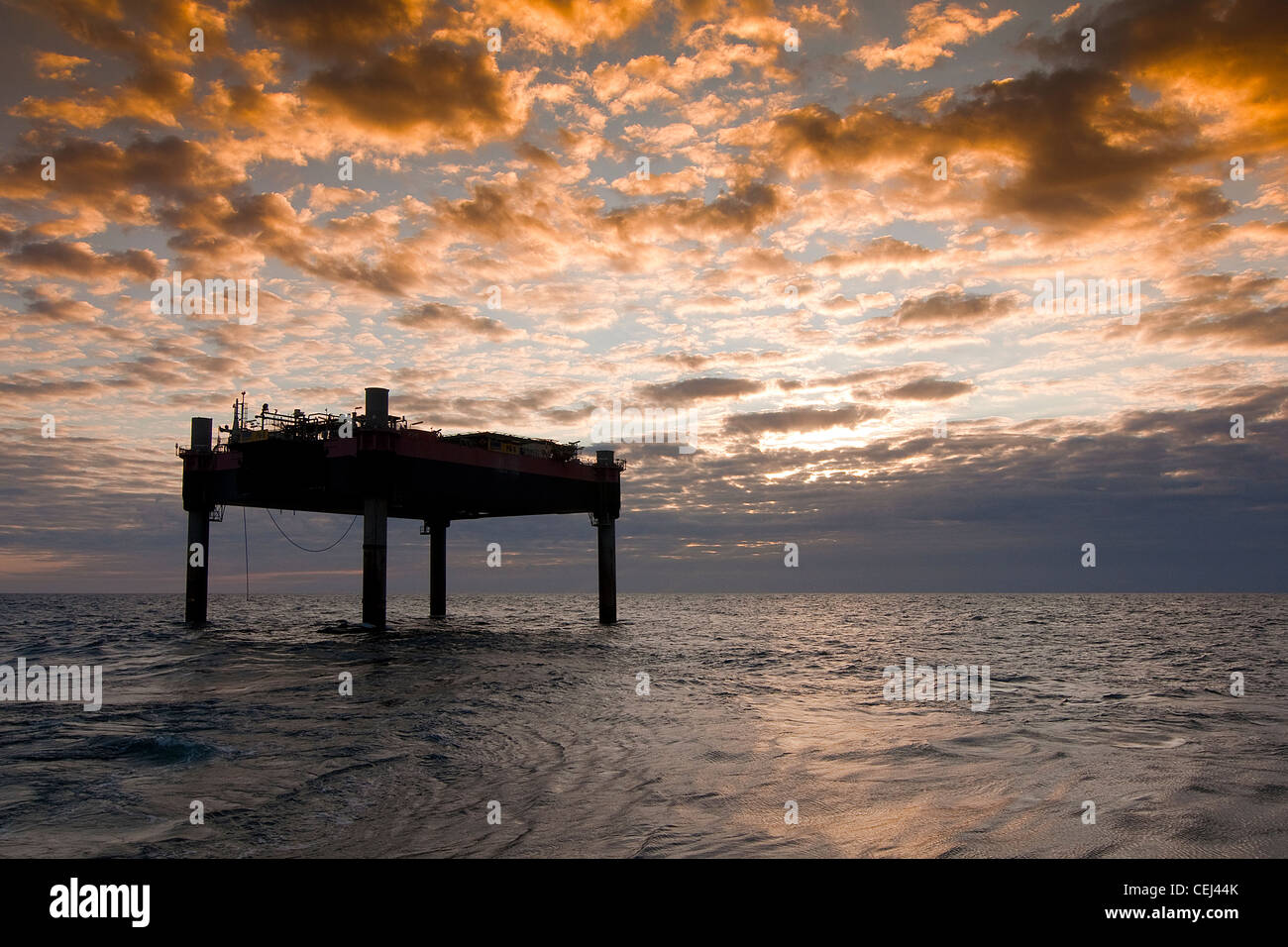 Offshore platform in the North Sea, the Netherlands Stock Photo