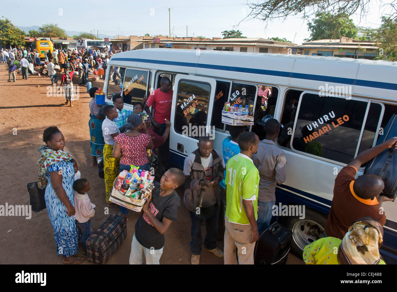 Passengers at Panda Njia bus station in Kilimanjaro Region Tanzania