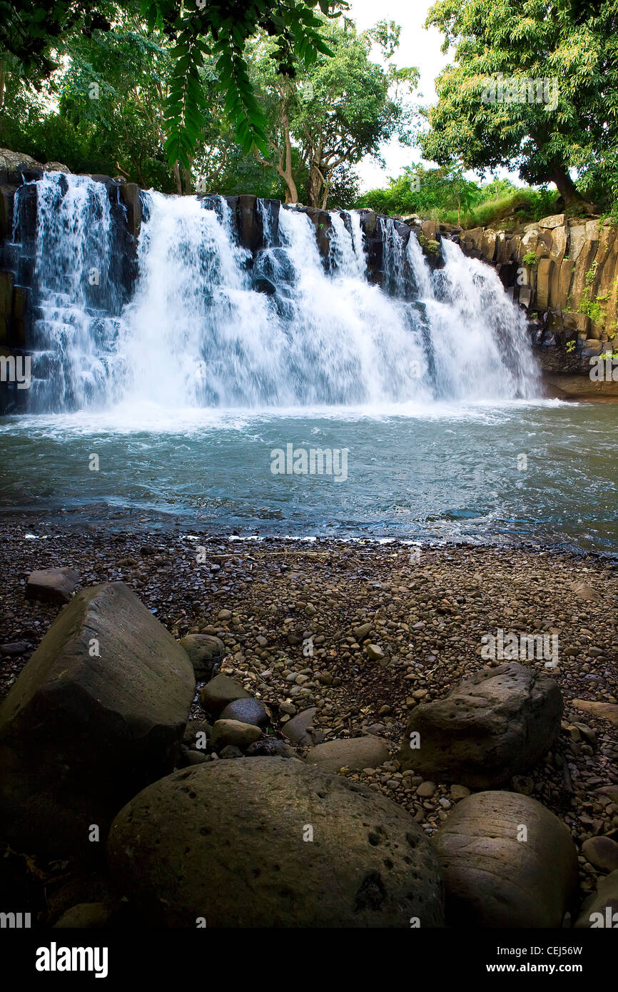 Waterfall in tropical forest Stock Photo