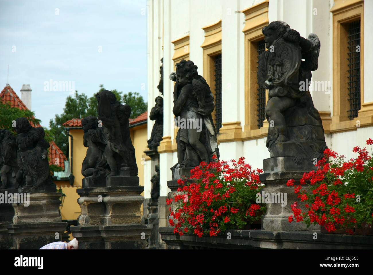 old boy statues in prague, czech Stock Photo