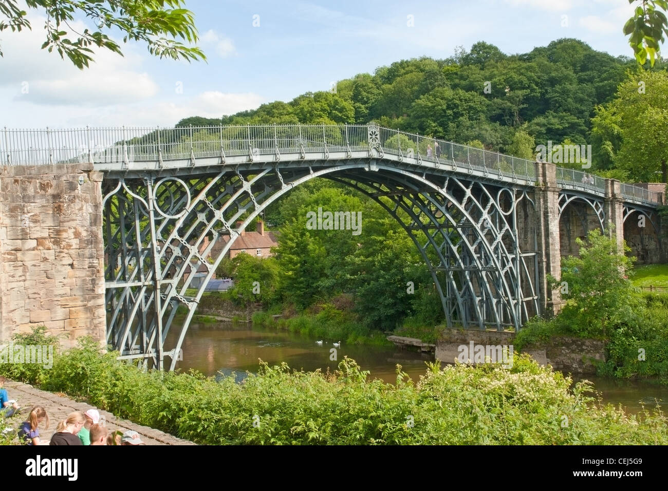 The world's first cast iron bridge, cast in Coalbrookdale in 1779 Stock