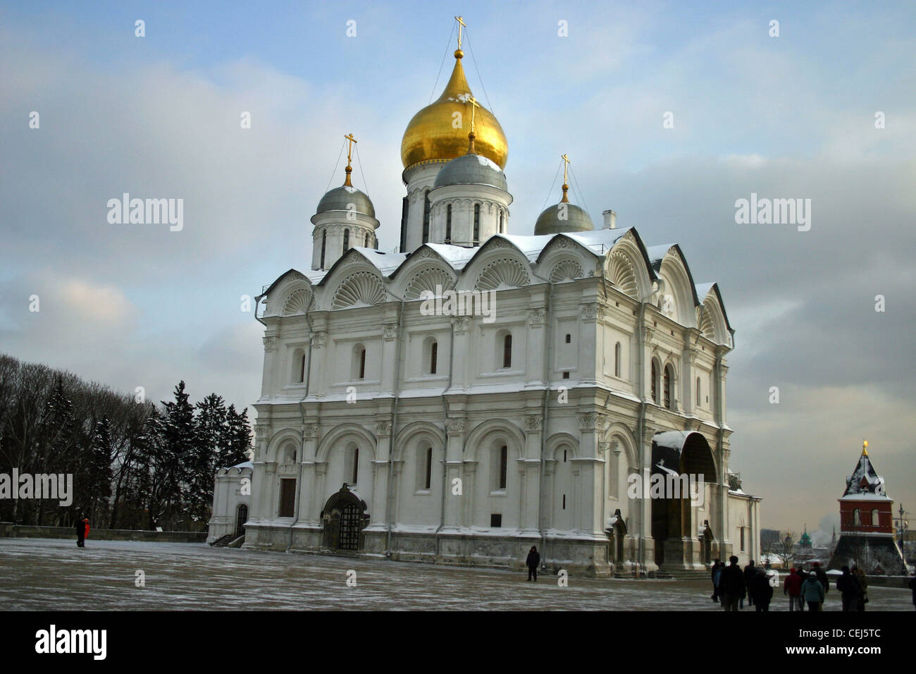 The Cathedral of the Archangel is located in Cathedral Square of the Moscow Kremlin in Russia Stock Photo