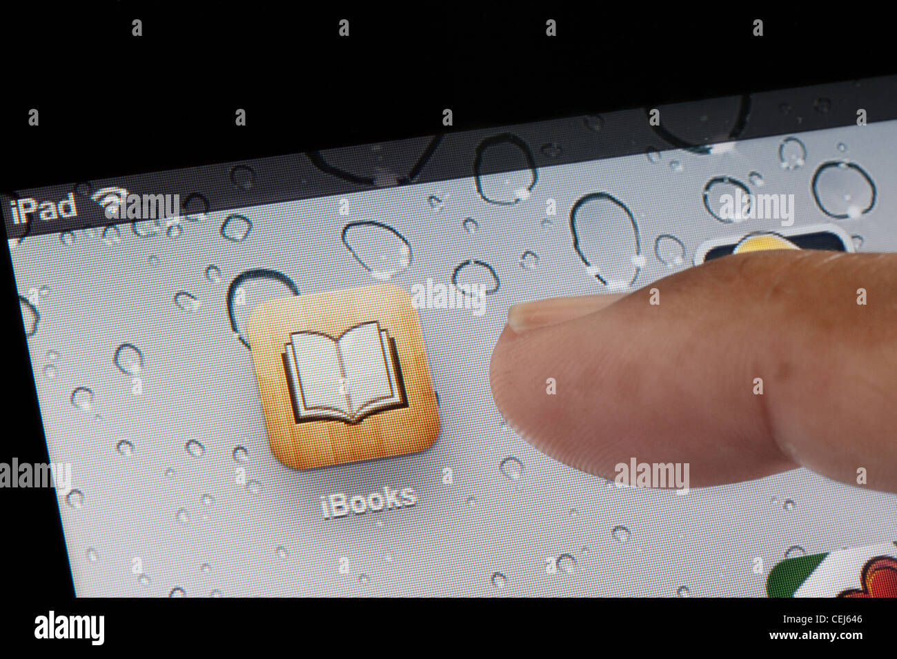 Close up of icon for the iBooks app on an iPad Stock Photo Alamy