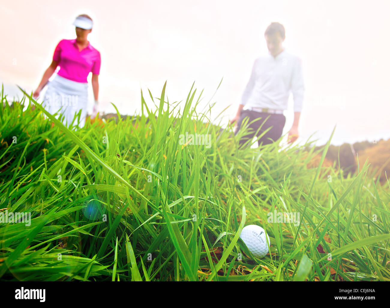 playing golf Stock Photo